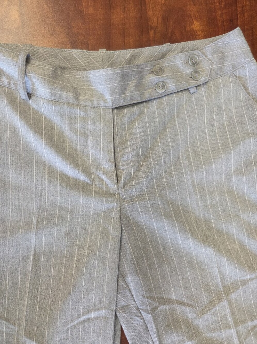 Worthington Light Gray & White Pinstripe Cropped Pants - Picture 3 of 10